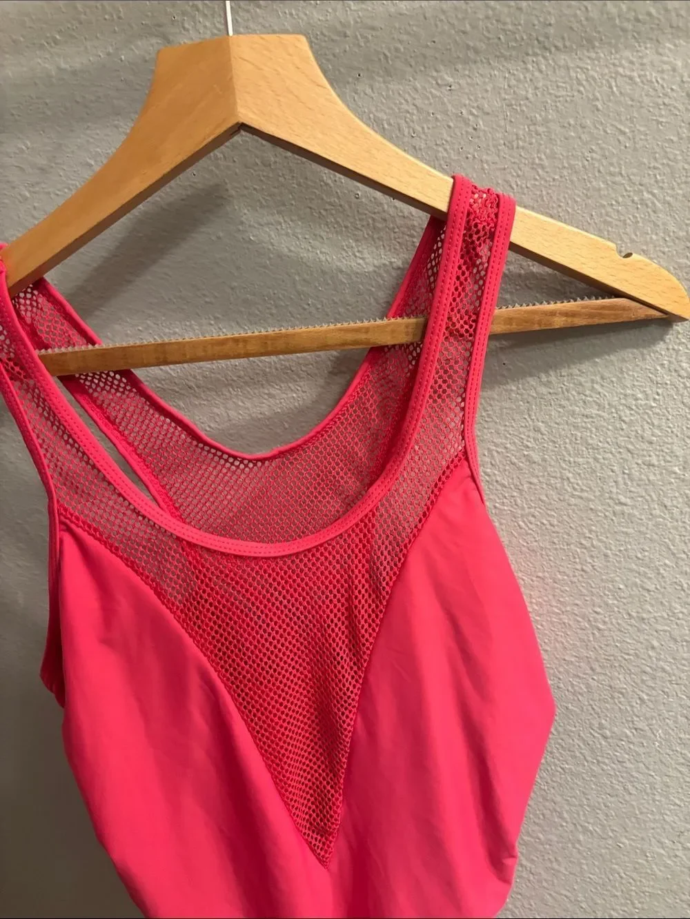 YMI Hot Pink Mesh One-Piece Swimsuit